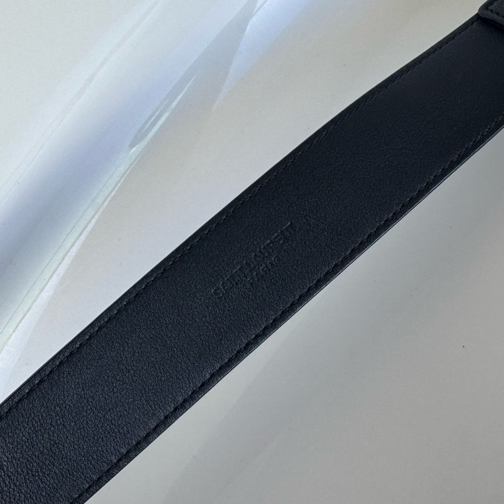 Saint Laurent Black/Silver Belt Luxurious Leather - Picture 5 of 5